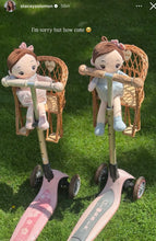 Load image into Gallery viewer, Wicker bicycle basket for dolls, doll's basket for scooter, bike basket, scooter basket, dolls carrier,