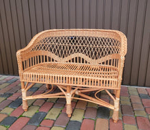 Load image into Gallery viewer, Wicker sofa, Rattan sofa, Woven Sofa, Garden sofa, green house sofa, conservatory furniture, Handcrafted in UE.