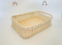 Load image into Gallery viewer, Wicker tray, wicker serving tray, fruit basket, craft basket, breakfast basket