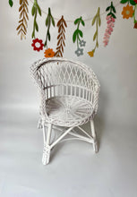 Load image into Gallery viewer, Wicker kids chair, rattan chair, toddler chair, kids chair, wicker armchair, child chair, child wicker furniture, baby armchair, WHITE