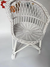 Load image into Gallery viewer, Wicker kids chair, rattan chair, toddler chair, kids chair, wicker armchair, child chair, child wicker furniture, baby armchair, WHITE