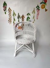 Load image into Gallery viewer, Wicker kids chair, rattan chair, toddler chair, kids chair, wicker armchair, child chair, child wicker furniture, baby armchair, WHITE