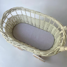 Load image into Gallery viewer, Simple Wicker Pram, Dolls Pram, Wicker Doll Pram UK, Baby Doll pram, Pram Toy, Wooden Pram, Wicker Pram, Cream