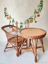 Load image into Gallery viewer, Wicker kids chair, Wicker baby chair, photoshoot chair, rattan chair, toddler chair, kids wicker armchair, kids rattan chair, natural