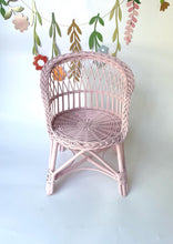 Load image into Gallery viewer, Wicker kids chair, rattan chair, toddler chair, kids chair, wicker armchair, child chair, child wicker furniture, baby armchair, Light pink