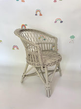 Load image into Gallery viewer, Wicker kids chair, rattan chair, toddler chair, kids chair, wicker armchair, child chair, child wicker furniture, baby armchair, LIGHT GREY