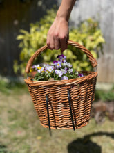 Load image into Gallery viewer, Kids bicycle basket, scooter basket, bike basket, kids wicker basket, basket with handle, shopping basket