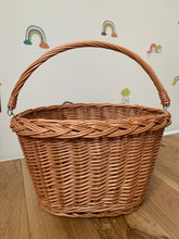 Load image into Gallery viewer, NATURAL Bicycle wicker basket with hooks, handlebars basket, front bike basket size M