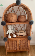 Load image into Gallery viewer, Wicker bookcase, wicker shelf, wicker cabinet, kids interior, kids furniture, kids wicker shelf, bedside cabinet, rattan cabinet