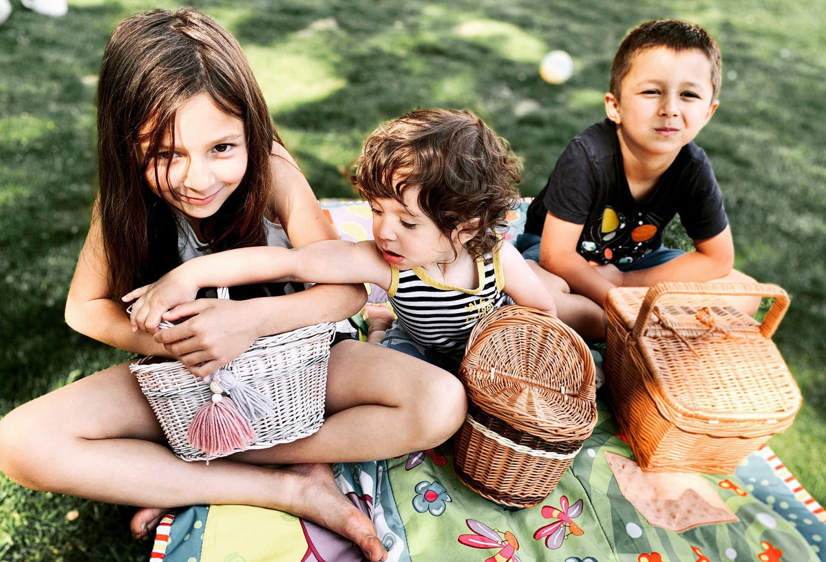 Children's Picnic Basket Kids wicker picnic basket Sensory basket Ligh