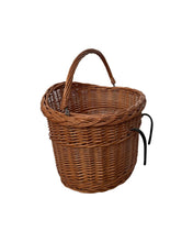 Load image into Gallery viewer, NATURAL Bicycle wicker basket with hooks, handlebars basket, front bike basket size L