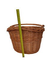 Load image into Gallery viewer, NATURAL Bicycle wicker basket with hooks, handlebars basket, front bike basket size L