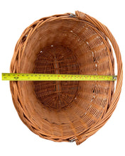 Load image into Gallery viewer, NATURAL Bicycle wicker basket with hooks, handlebars basket, front bike basket size L