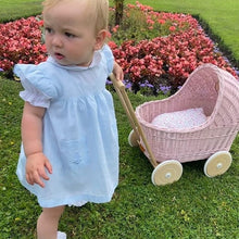 Load image into Gallery viewer, WICKER PRAM, doll pram, wicker doll pram UK, baby doll pram, pram toy, wooden pram, baby pram, wicker dolls pram, 1st bday gift, pram,black
