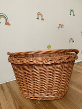 Load image into Gallery viewer, Bicycle wicker basket, basket with hooks, handlebars basket, front bike basket, bicycle basket, bike basket, size M