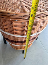 Load image into Gallery viewer, Wicker shop trolley | adult shopping basket | shopping trolley | wicker shopping cart | rattan shop trolley | willow shopping basket
