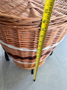 Wicker shop trolley | adult shopping basket | shopping trolley | wicker shopping cart | rattan shop trolley | willow shopping basket