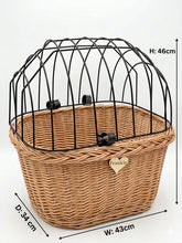 Load image into Gallery viewer, Cat wicker bicycle basket, dog bicycle basket, cat carrier basket, bike basket, bicycle basket, dog basket, cat basket, Large
