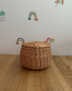 Storage basket,  kids interior basket, storage wicker basket, basket with lid, rattan basket, wicker basket,