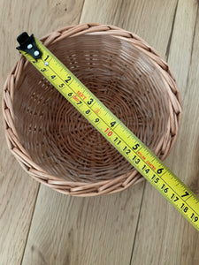 NATURAL small storage wicker basket with lid kids interior handmade from organic wicker