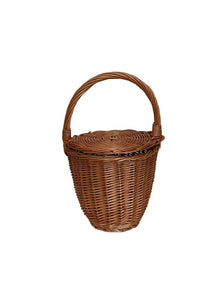 Wicker bag with lid, wicker bag, wicker basket with handle and lid, rattan bag