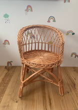 Load image into Gallery viewer, Wicker kids chair, rattan chair, toddler chair, wicker armchair, children furniture, baby armchair, eco friendly furniture,  NATURAL
