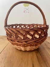 Load image into Gallery viewer, Flower girl basket, flower girl wicker basket, Easter basket, Wedding basket, wicker basket, rattan basket, flower basket,
