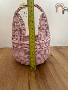 Bunny basket, basket with ears, Easter basket, wicker Easter basket, wicker basket, egg hunt basket, Easter bunny basket, Light pink
