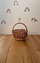 Load image into Gallery viewer, Flower girl basket, flower girl wicker basket, Easter basket, Wedding basket, wicker basket, rattan basket, flower basket,
