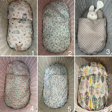 Load image into Gallery viewer, Set of wicker doll stroller and wicker crib in light grey, dolls pram set, doll pram and cot, name tag and bedding included

