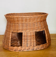 Load image into Gallery viewer, Twin large cat bed, double cat bed, wicker cat bed, cats bed, pet bed, pet house, cat house
