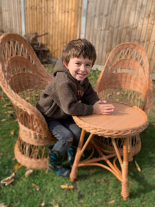 Wicker table set, table + 2 chairs, kids set, child wicker furniture, rattan table, rattan chair, nursery furniture, garden furniture