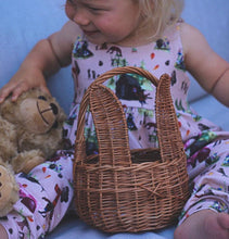 Load image into Gallery viewer, Easter basket, bunny basket, kids basket, basket with ears, egg hunting basket, rattan basket, bunny wicker basket,
