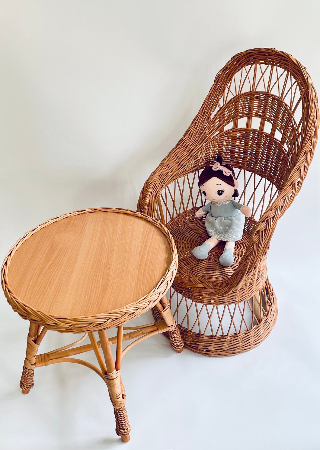 Wicker kids chair with table,  wicker set, toddler chair, kids chair, child chair with table, child wicker furniture, nursery furniture