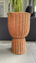 Load image into Gallery viewer, Wicker plant pot with base, Wicker flower pot, XL
