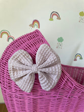 Load image into Gallery viewer, LUXURY dark pink wicker pram with light pink bow and matching bedding included, wicker doll pram UK, pram toy, wooden pram, 1st birthday

