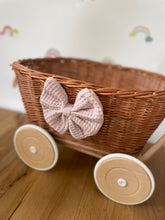 Load image into Gallery viewer, Wicker wagon with wooden handle, wicker wagon, wagon toy

