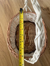 Load image into Gallery viewer, Easter basket, Flower girl basket, flower girl wicker basket, , Wedding basket, wicker basket, rattan basket, flower basket, sensory basket
