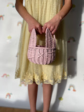 Load image into Gallery viewer, Bunny basket, basket with ears, Easter basket, wicker Easter basket, wicker basket, egg hunt basket, Easter bunny basket, Light pink
