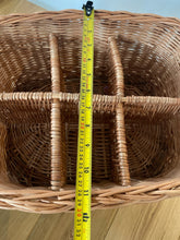 Load image into Gallery viewer, Wicker wine carrier, wine holder, wine storage, wedding gift, wine hamper,  6 bottles carrier
