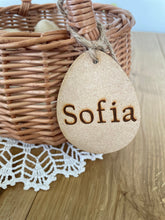 Load image into Gallery viewer, Personalised basket, flower girl basket, Easter basket, egg hunt basket, Wedding basket, wicker basket, rattan basket, flower basket,
