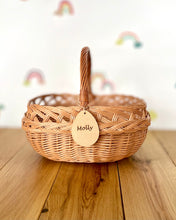 Load image into Gallery viewer, Beautiful wicker basket with handle, Easter basket, Food blessing basket, Fruit basket, storage basket,
