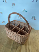Load image into Gallery viewer, Wicker wine carrier, wine holder, wine storage, wedding gift, wine hamper,  6 bottles carrier
