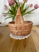 Load image into Gallery viewer, Personalised basket, flower girl basket, Easter basket, Wedding basket, wicker basket, rattan basket, flower basket,
