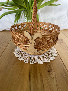Personalised basket, flower girl basket, Easter basket, Wedding basket, wicker basket, rattan basket, flower basket, Wicker basket