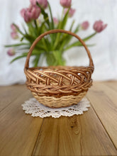 Load image into Gallery viewer, Personalised basket, flower girl basket, Easter basket, Wedding basket, wicker basket, rattan basket, flower basket, Wicker basket
