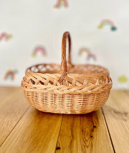 Load image into Gallery viewer, Beautiful wicker basket with handle, Easter basket, Food blessing basket, Fruit basket, storage basket,
