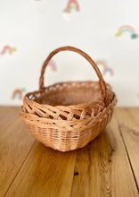 Load image into Gallery viewer, Beautiful wicker basket with handle, Easter basket, Food blessing basket, Fruit basket, storage basket,
