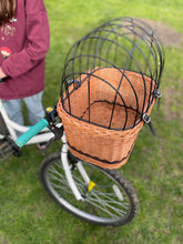 Load image into Gallery viewer, Beautiful made bicycle wicker basket for cat or small dog, handlebars basket, front bike basket, bicycle basket, bike basket, pet basket
