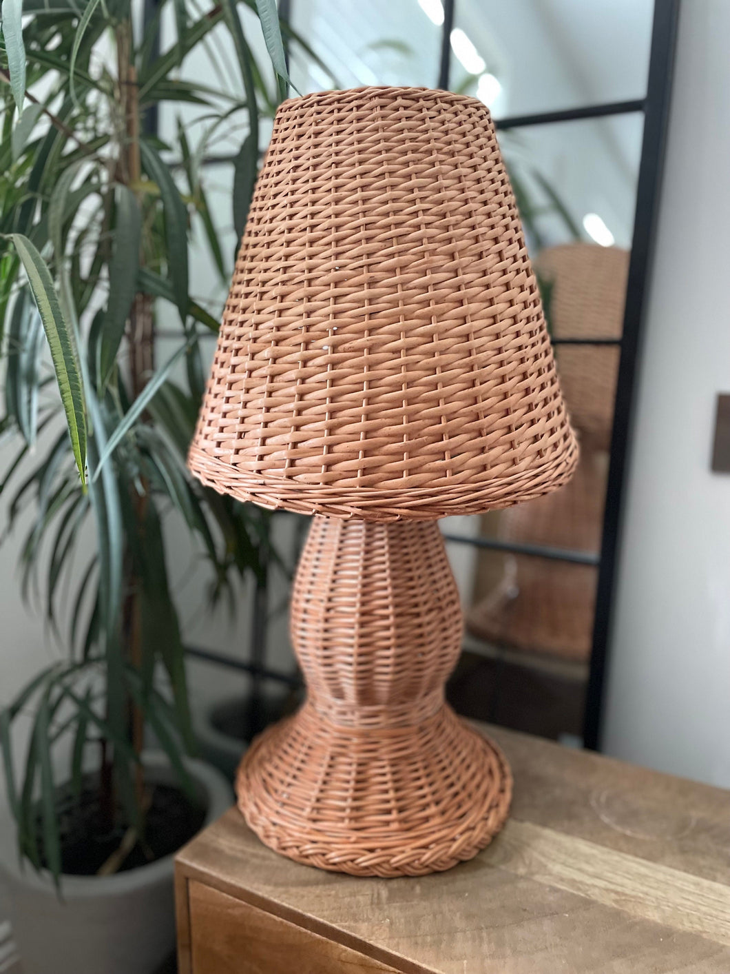 Beautiful wicker lamp, table lamp, willow lamp, Large